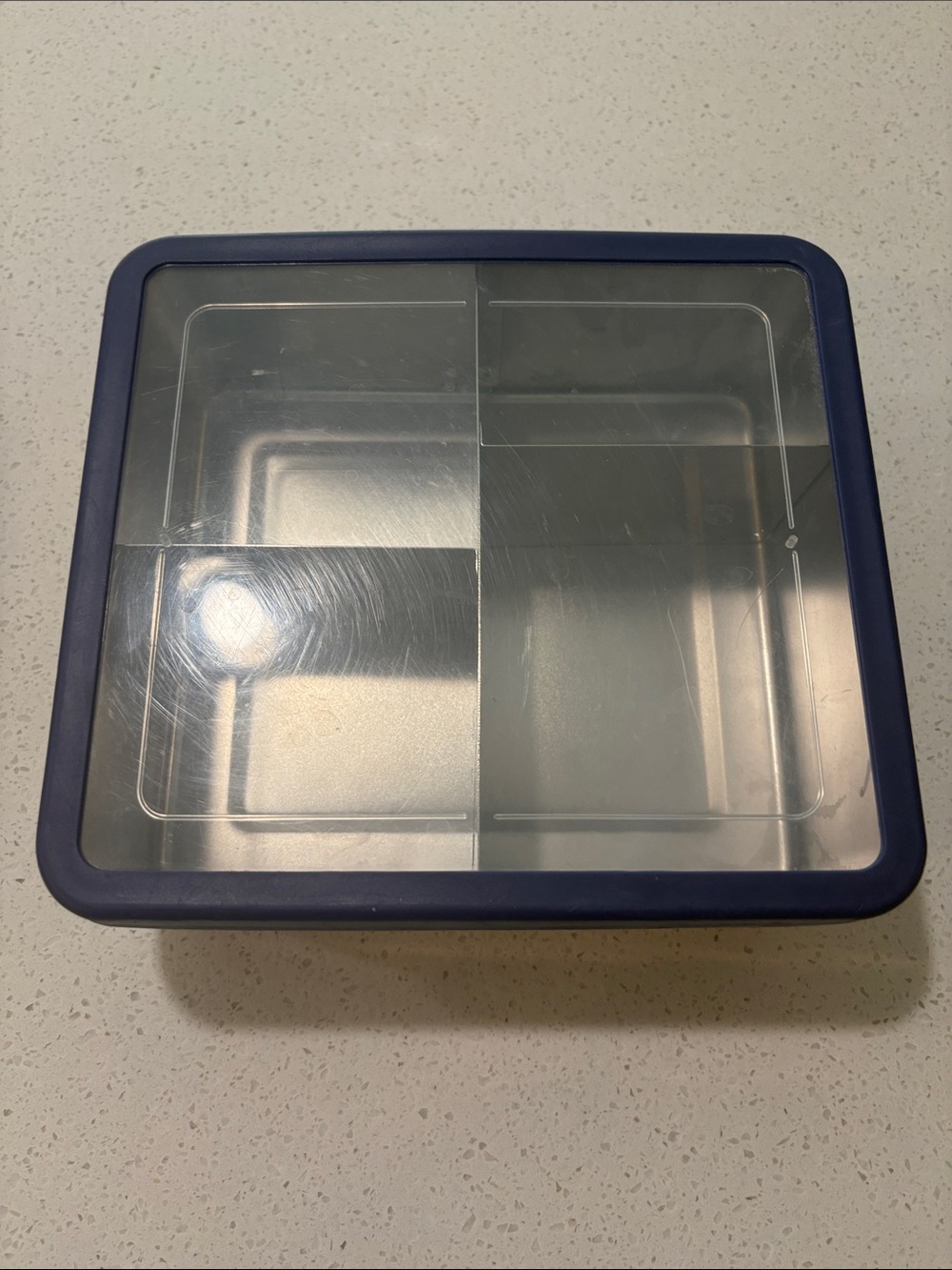 Pottery Barn Kids Bright Blue Mirror-Back Tupperware